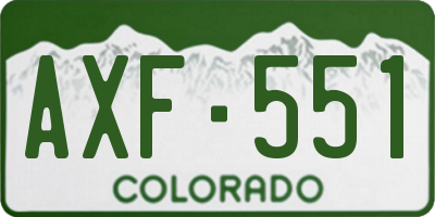CO license plate AXF551