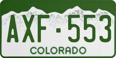 CO license plate AXF553