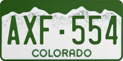 CO license plate AXF554