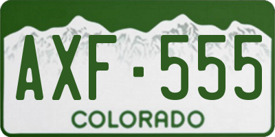 CO license plate AXF555