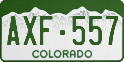 CO license plate AXF557