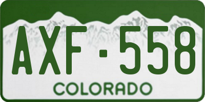 CO license plate AXF558