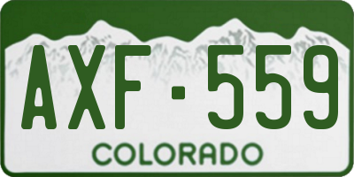 CO license plate AXF559