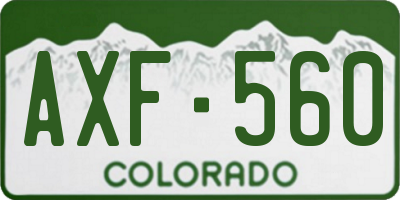 CO license plate AXF560