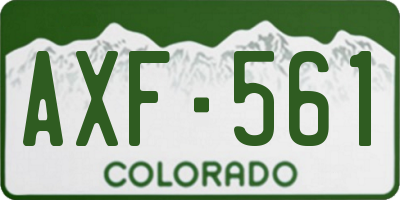 CO license plate AXF561