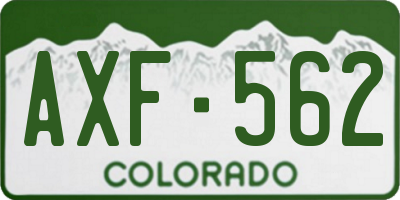 CO license plate AXF562