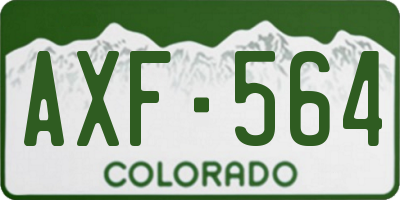 CO license plate AXF564