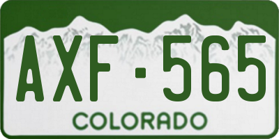 CO license plate AXF565