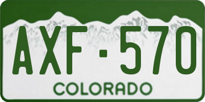 CO license plate AXF570