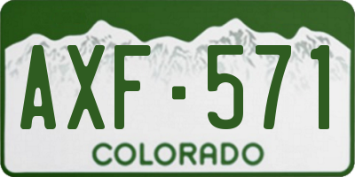 CO license plate AXF571