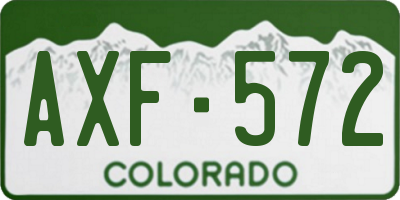 CO license plate AXF572