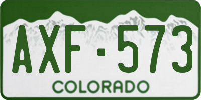 CO license plate AXF573