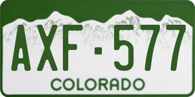 CO license plate AXF577