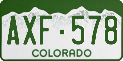 CO license plate AXF578