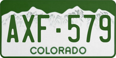 CO license plate AXF579