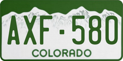 CO license plate AXF580