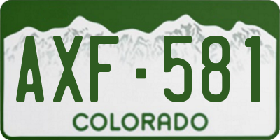 CO license plate AXF581