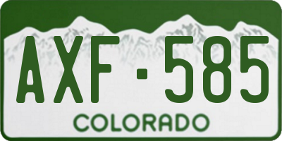 CO license plate AXF585