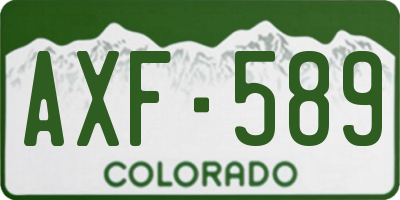 CO license plate AXF589