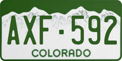 CO license plate AXF592