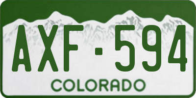 CO license plate AXF594