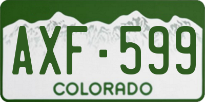 CO license plate AXF599