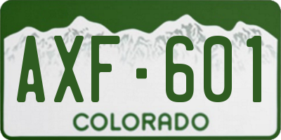 CO license plate AXF601