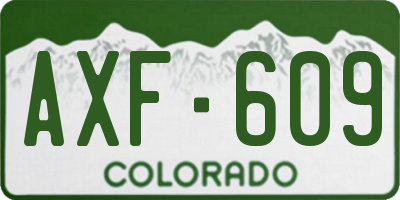 CO license plate AXF609