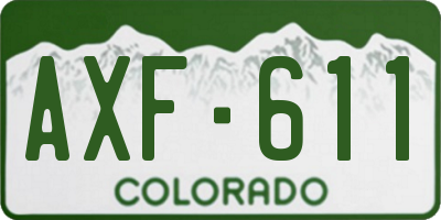 CO license plate AXF611