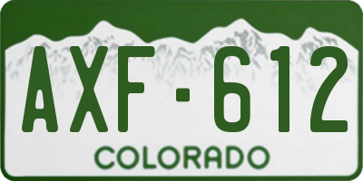 CO license plate AXF612