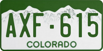 CO license plate AXF615