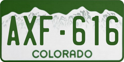 CO license plate AXF616