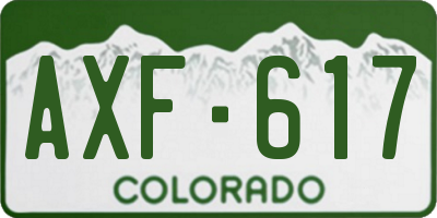 CO license plate AXF617