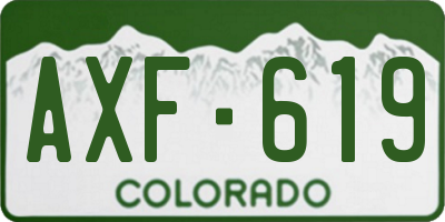 CO license plate AXF619