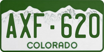 CO license plate AXF620