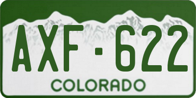 CO license plate AXF622