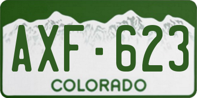 CO license plate AXF623