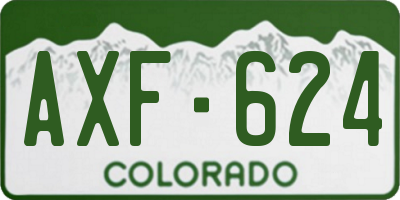 CO license plate AXF624
