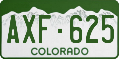 CO license plate AXF625