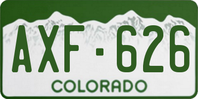 CO license plate AXF626