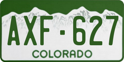 CO license plate AXF627