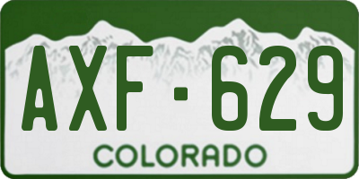 CO license plate AXF629