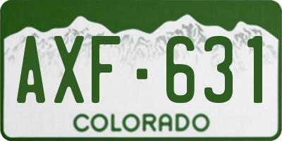 CO license plate AXF631