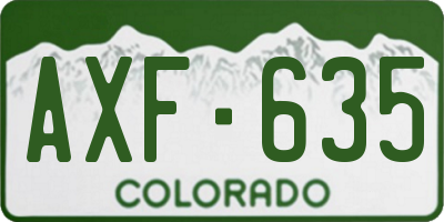 CO license plate AXF635