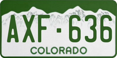 CO license plate AXF636