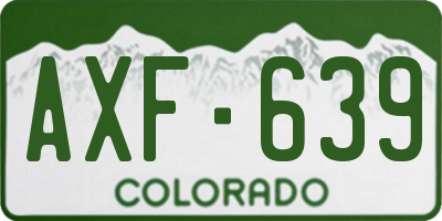 CO license plate AXF639