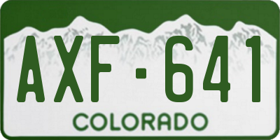 CO license plate AXF641