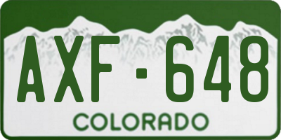 CO license plate AXF648