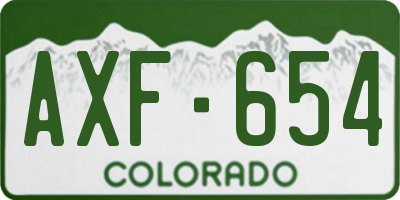 CO license plate AXF654