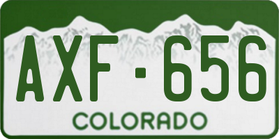 CO license plate AXF656
